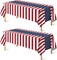 4th of July Table Cloths – 2 Pack Patriotic American Flag Plastic Table Covers, 54" x 108", 250th Anniversary Independence Day Decorations